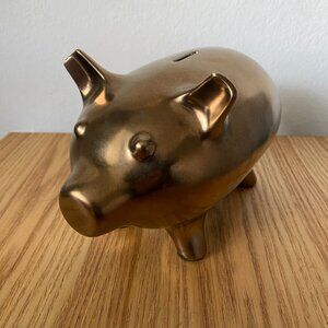 Jonathan Adler Porcine Piggy Bank Porcelain with Rose gold gilt Finish
